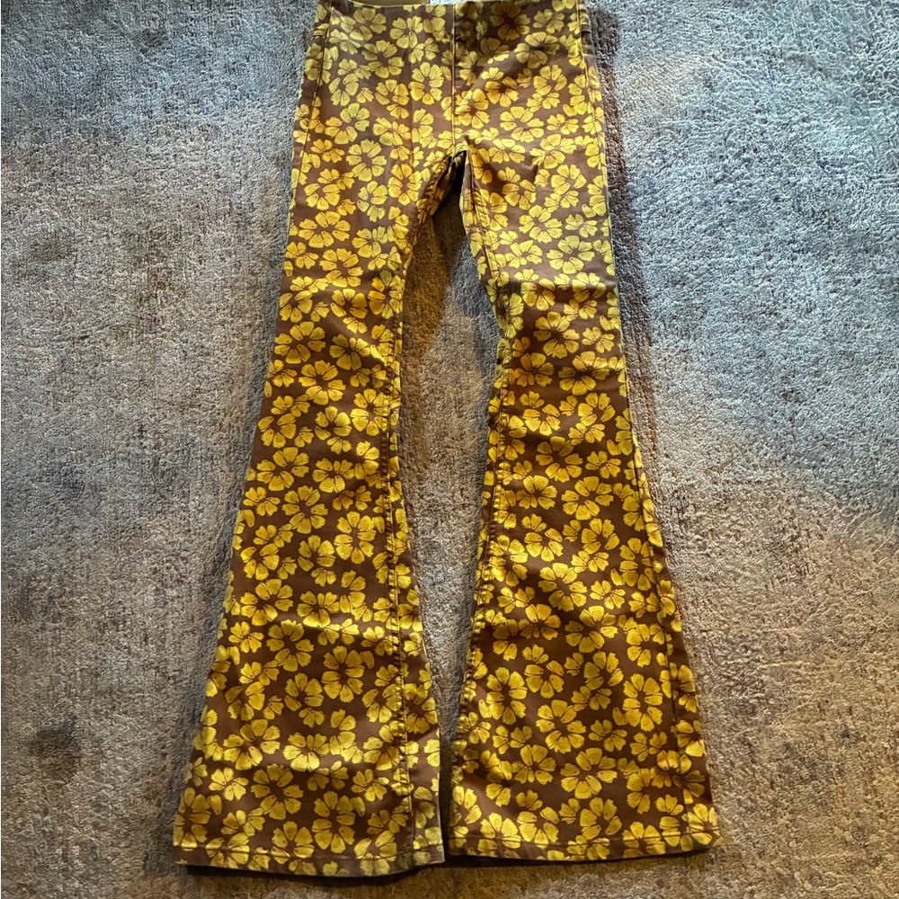 Free People Floral Flare Jeans